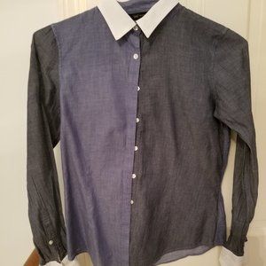 Brooks Brothers Fitted Oxford Blouse Colorblock